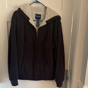 Basic Editions Men's Dark Brown Zip-Up Sweater